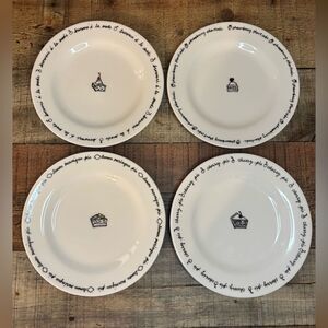 Pottery Barn Dessert Set Of 4 8.25" Plates Strawberry Shortcake Brownie Ala Mode